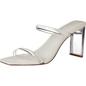 🆕 Women Silver Avery Square Toe Two Strap Staples Elevate High Heeled Sandal